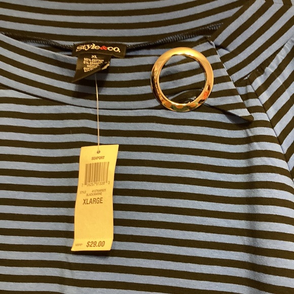 Style & Co. women tops. Size XLarge. Black/Marine. - Picture 2 of 2